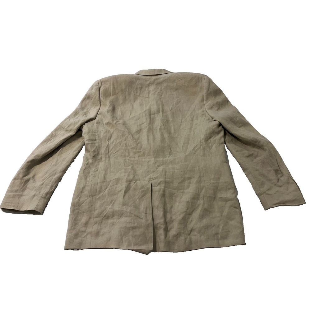 Lauren Ralph Lauren Mens Blazer 44L Tan 100% Linen 2 Button Jacket Coastal Prep - Picture 9 of 9